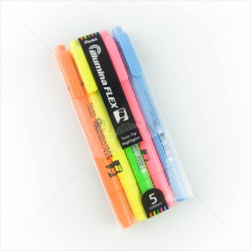 PENTEL ปากกาเน้นข้อความ 2 หัว ชุด 5 สี SLW11 <1/1>